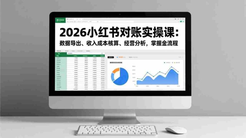 （17071期）2026小红书对账实操课：数据导出、收入成本核算、经营分析，掌握全流程-金启