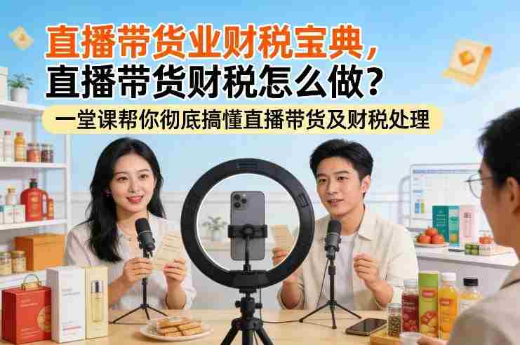 直播带货业财税宝典,直播带货财税怎么做?一堂课帮你彻底搞懂直播带货及财税处理-金启