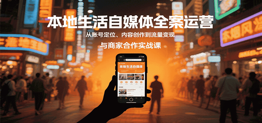 本地生活自媒体全案运营，从账号定位、内容创作到流量变现与商家合作实战课-金启