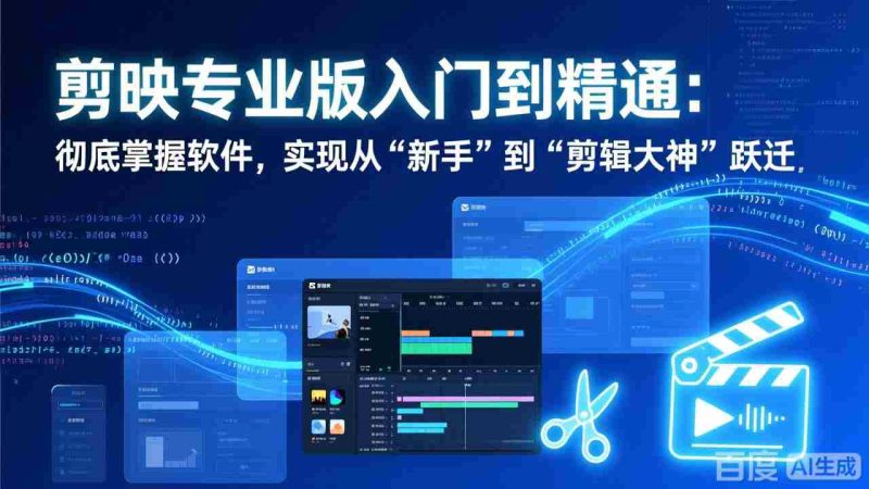 （17321期）剪映专业版入门到精通：彻底掌握软件，实现从“新手”到“剪辑大神”跃迁-金启