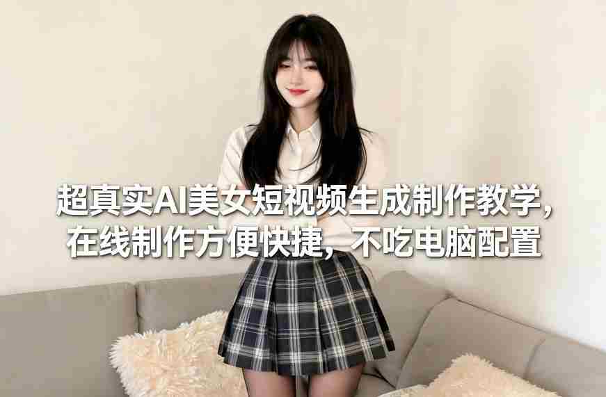 超真实AI美女短视频生成制作教学，在线制作方便快捷，不吃电脑配置，快速起号涨粉-金启
