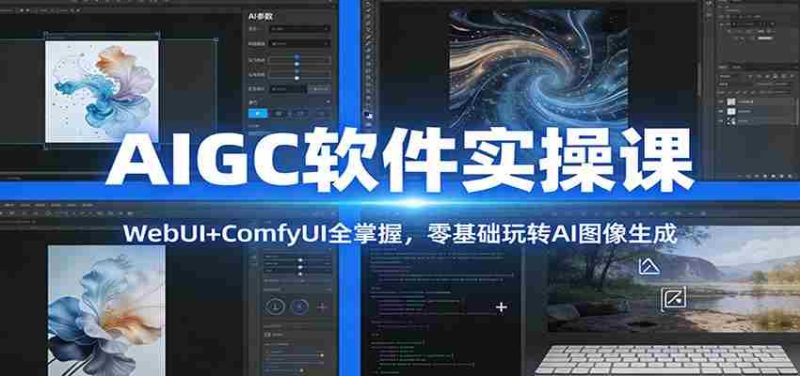AIGC软件实操课：WebUI+ComfyUI全掌握，零基础玩转AI图像生成-金启