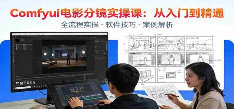 ComfyUI电影分镜实操课：分镜一致性，全流程AI视频制作，零基础也能做专业分镜-金启