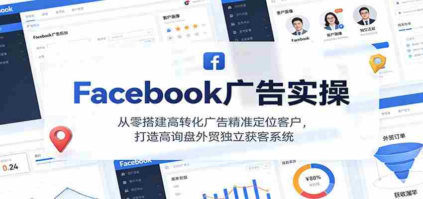 Facebook广告实操，从零搭建高转化广告精准定位客户，打造高询盘外贸独立获客系统-金启