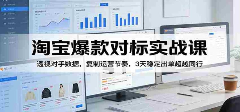 淘宝爆款对标实战课：透视对手数据，复制运营节奏，3天稳定出单超越同行-金启