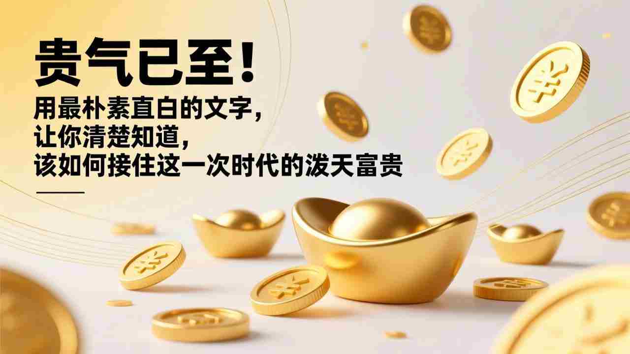（17049期）付费文章：贵气已至！用最朴素直白的文字，让你清楚知道，该如何接住这一次时代的泼天富贵-金启