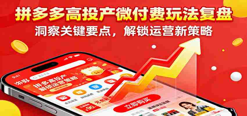 拼多多高投产微付费玩法复盘,洞察关键要点,解锁运营新策略-金启