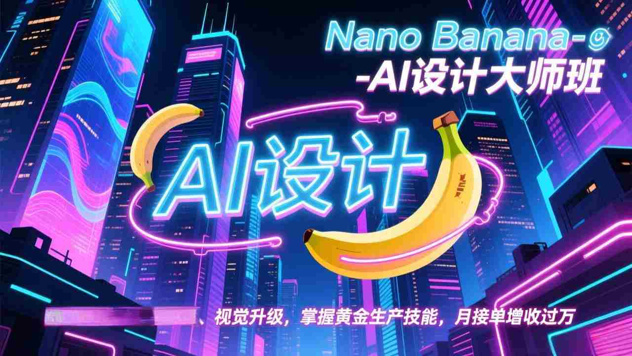 （17141期）Nano Banana-AI设计大师班，修图合成、广告创作、视觉升级，掌握黄金生产技能，月接单增收过万-金启