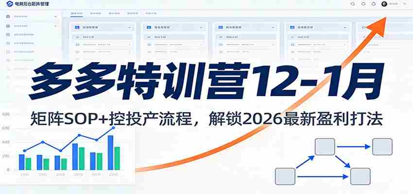 多多特训营12-1月：矩阵SOP+ 控投产流程，解锁2026最新盈利打法-金启