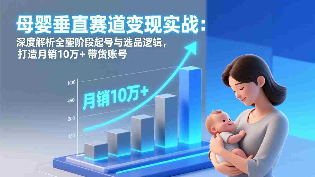 （17233期）母婴垂直赛道变现实战：深度解析三大阶段起号与选品逻辑，打造月销10万+带货账号-金启