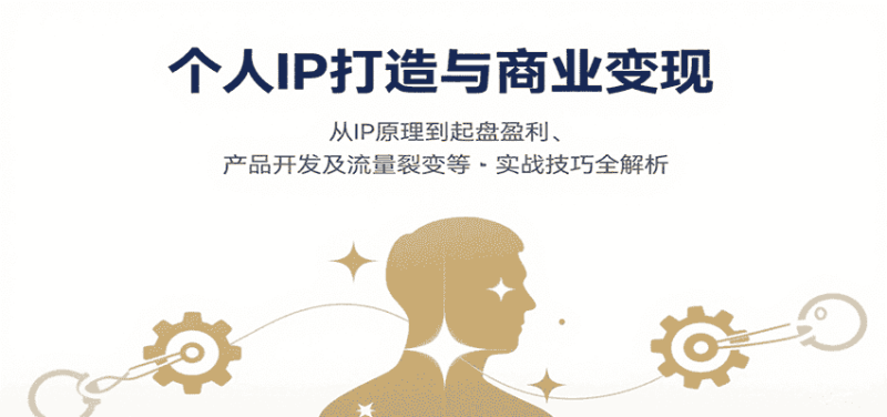 个人IP打造与商业变现，从IP原理到起盘盈利、产品开发及流量裂变等实战技巧全解析-金启