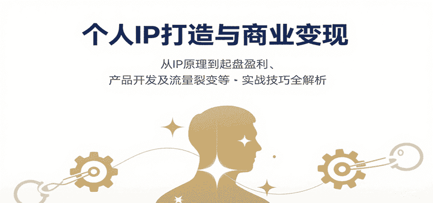 个人IP打造与商业变现，从IP原理到起盘盈利、产品开发及流量裂变等实战技巧全解析-金启