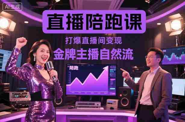 直播陪跑课，金牌主播自然流打爆直播间，复制高变现玩法-金启