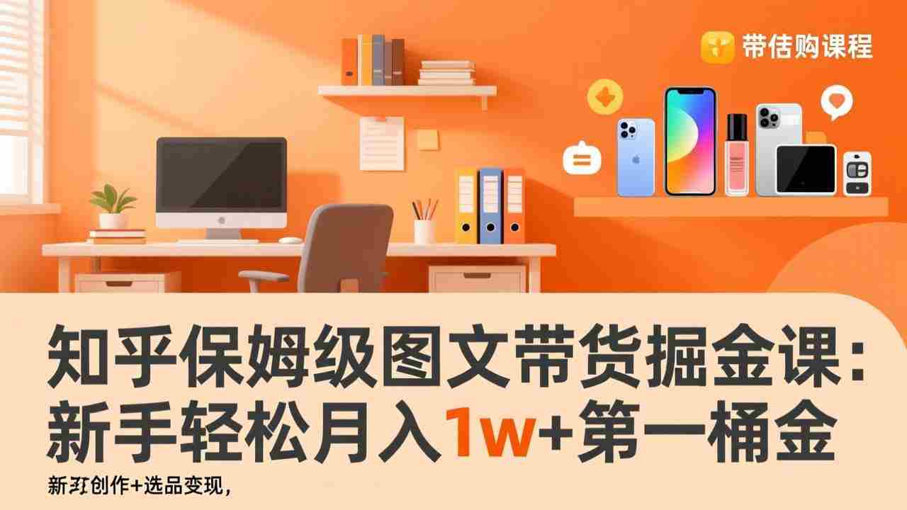 （17353期）知乎保姆级图文带货掘金课：账号打造+爆文创作+选品变现，新手轻松月入1w+第一桶金-金启