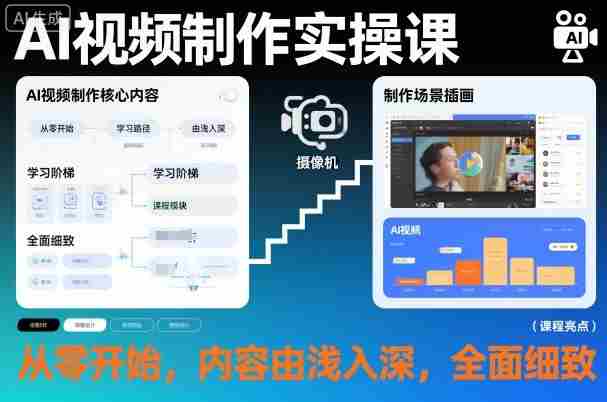 AI视频制作实操课，从零开始，内容由浅入深，全面细致-金启