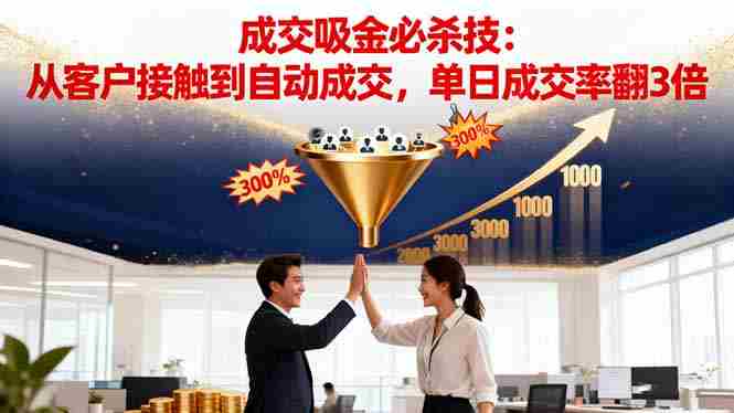 （16432期）吸金成交营销必杀技：从客户接触到自动成交，单日成交率翻3倍-金启