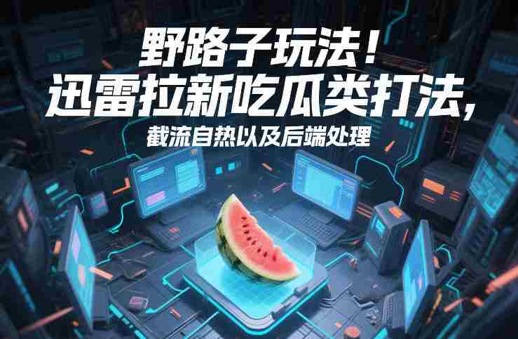 野路子玩法！迅雷拉新吃瓜类打法，截流自热以及后端处理-金启