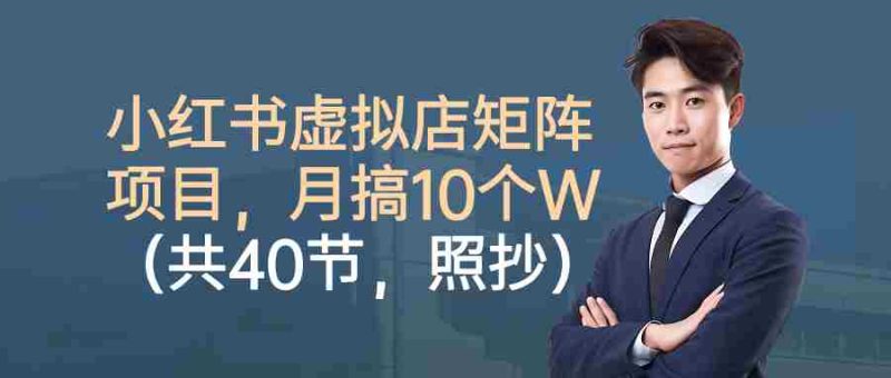 小红书虚拟店矩阵项目,月搞10W(共40节,照抄照做)-金启