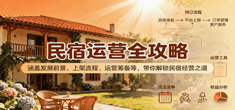 民宿运营全攻略:涵盖发展前景、上架流程、运营筹备等,带你解锁民宿经营之道-金启