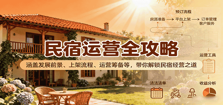 民宿运营全攻略：涵盖发展前景、上架流程、运营筹备等，带你解锁民宿经营之道-金启