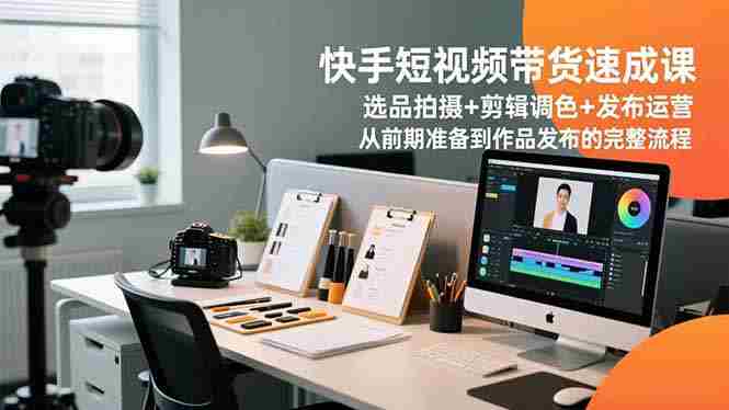 （16752期）快手短视频带货速成课，选品拍摄+剪辑调色+发布运营，从前期准备到作品发布的完整流程-金启