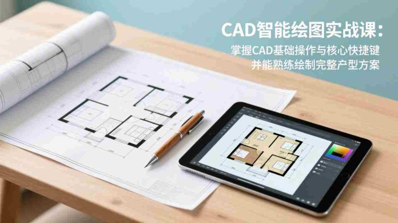 （17348期）CAD智能绘图实战课：掌握CAD基础操作与核心快捷键，并能熟练绘制完整户型方案-金启