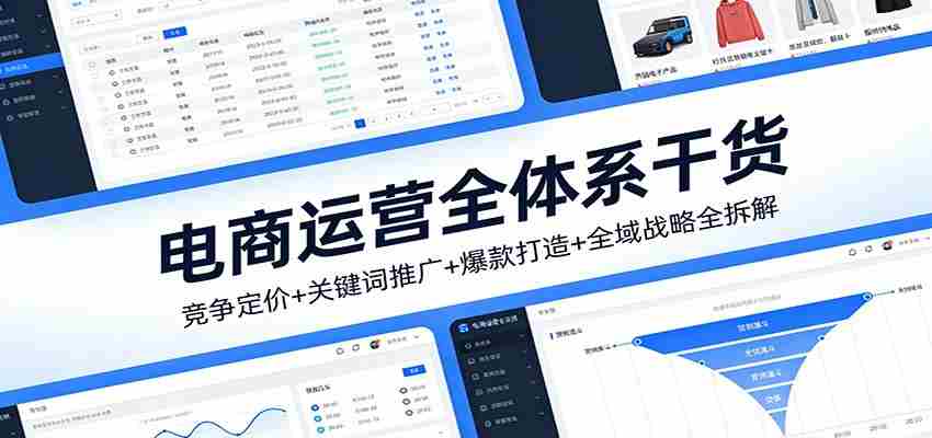 电商运营全体系干货，竞争定价+关键词推广+爆款打造+全域战略全拆解-金启