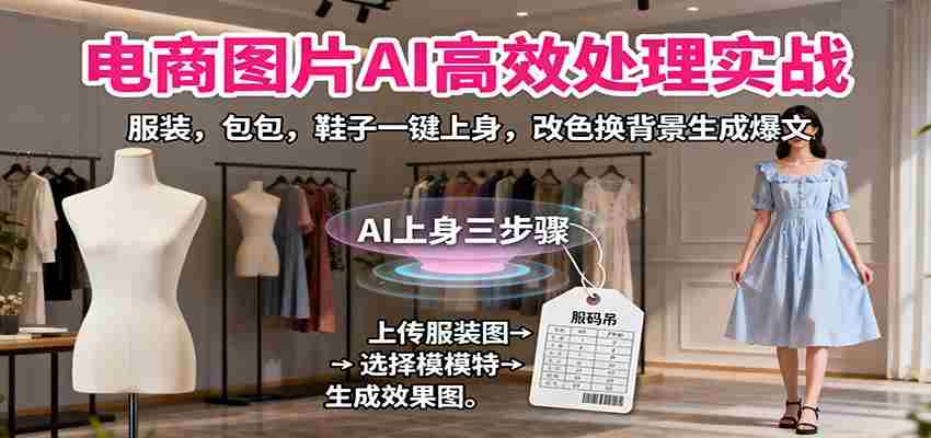 电商图片AI高效处理实战，服装，包包，鞋子一键上身，改色换背景生成爆文-金启