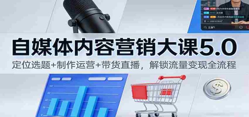 自媒体内容营销大课5.0：定位选题+制作运营+带货直播，解锁流量变现全流程-金启