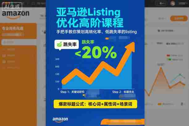 亚马逊Listing优化高阶课程，手把手教你策划高转化率、低跳失率的listing-金启