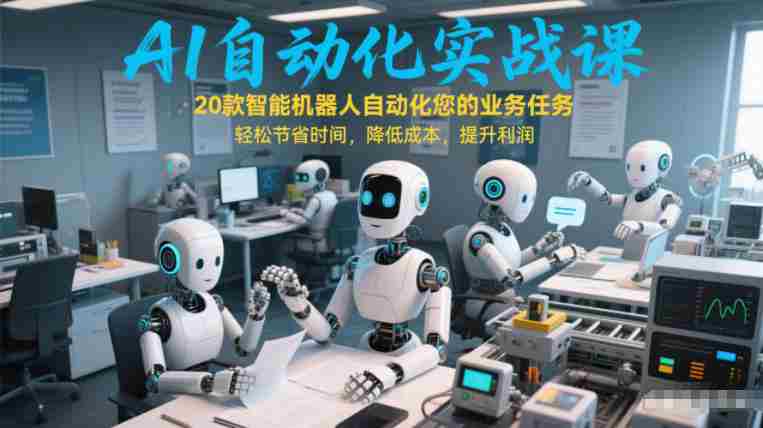 AI自动化实战课：20款智能机器人自动化您的业务任务，轻松节省时间，降低成本，提升利润-金启