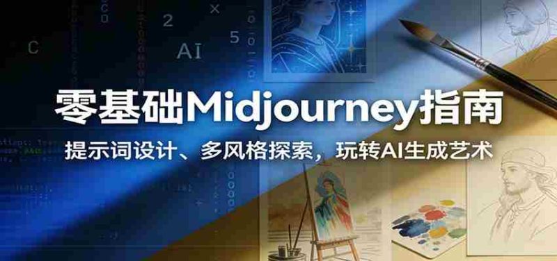 零基础Midjourney指南：提示词设计、多风格探索，玩转AI生成艺术-金启