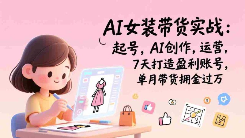 (17088期)AI女装带货实战:起号,AI创作,运营,7天打造盈利账号,单月带货佣金过万-金启