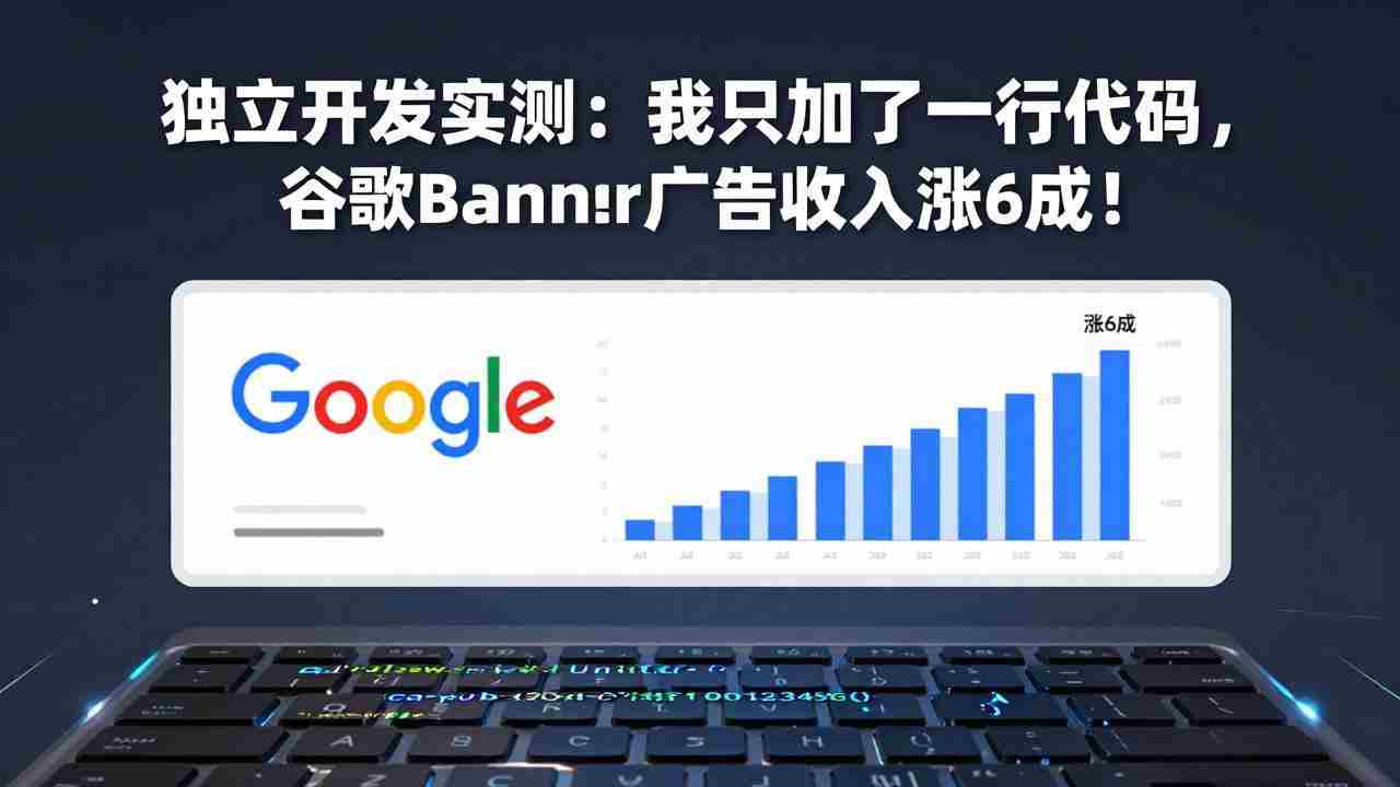 （17574期）付费文章：独立开发实测：我只加了一行代码，谷歌Banner广告收入涨6成！-金启创业网 - 网上赚钱方法教程大全 - www.jinqi6.top