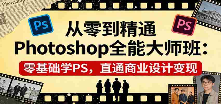 从零到精通Photoshop全能大师班：零基础学PS，直通商业设计变现-金启创业网 - 网上赚钱方法教程大全 - www.jinqi6.top
