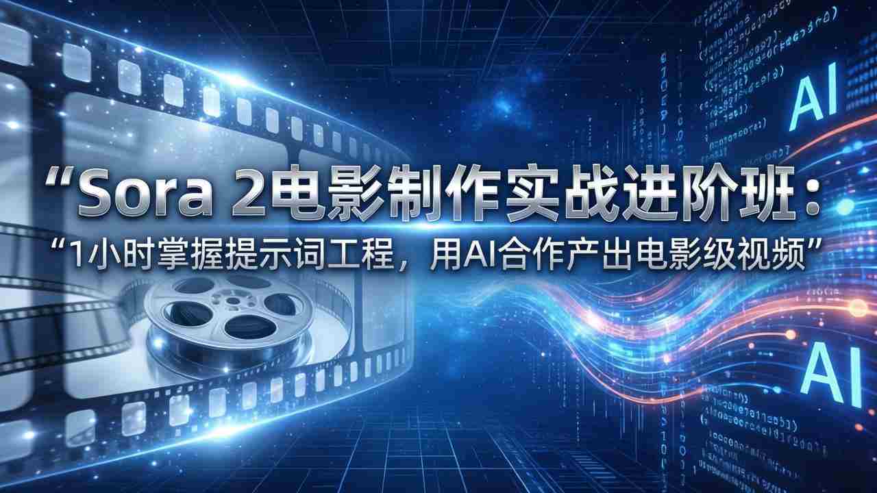 （17679期）Sora 2电影制作实战进阶班：1小时掌握提示词工程，用AI合作产出电影级视频-金启创业网 - 网上赚钱方法教程大全 - www.jinqi6.top