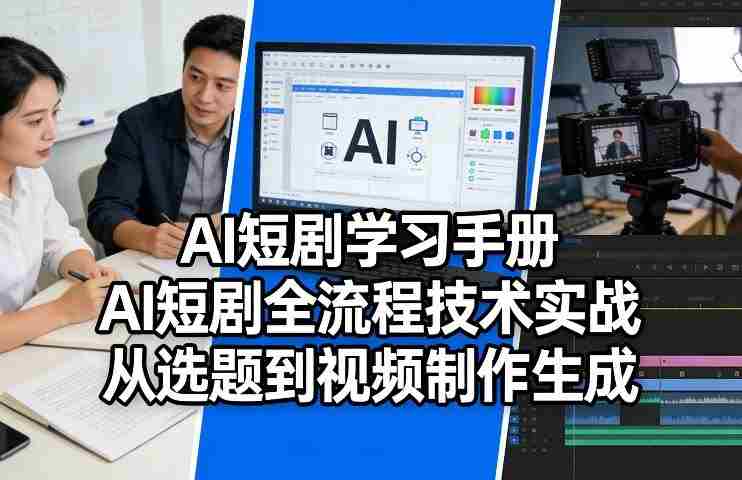 AI短剧学习手册，AI短剧全流程技术实战，从选题到视频制作生成-金启创业网 - 网上赚钱方法教程大全 - www.jinqi6.top