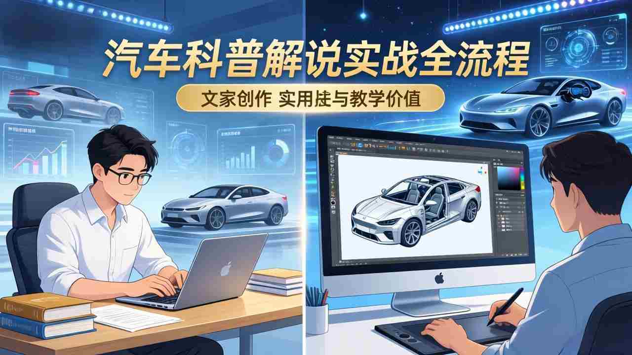 （17665期）抖音汽车科普解说实战：文案+动画+画面处理+去水印全流程，打造专业汽车科普视频-金启创业网 - 网上赚钱方法教程大全 - www.jinqi6.top