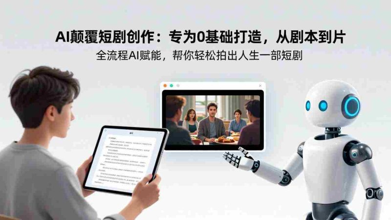 （17564期）AI颠覆短剧创作：专为0基础打造，从剧本到成片全流程AI赋能，帮你轻松拍出人生第一部短剧-金启创业网 - 网上赚钱方法教程大全 - www.jinqi6.top
