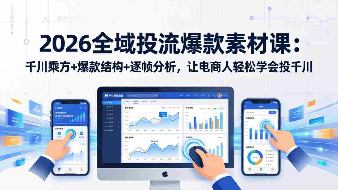 （17705期）2026全域投流爆款素材课：千川乘方+爆款结构+逐帧分析，让电商人轻松学会投千川-金启创业网 - 网上赚钱方法教程大全 - www.jinqi6.top