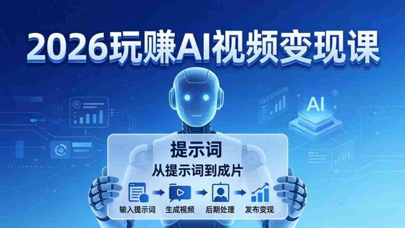（17827期）2026玩赚AI视频变现课：掌握 AI 视频全流程技能，从提示词到成片高效产出-金启创业网 - 网上赚钱方法教程大全 - www.jinqi6.top
