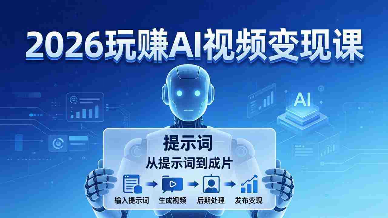 （17827期）2026玩赚AI视频变现课：掌握 AI 视频全流程技能，从提示词到成片高效产出-金启创业网 - 网上赚钱方法教程大全 - www.jinqi6.top
