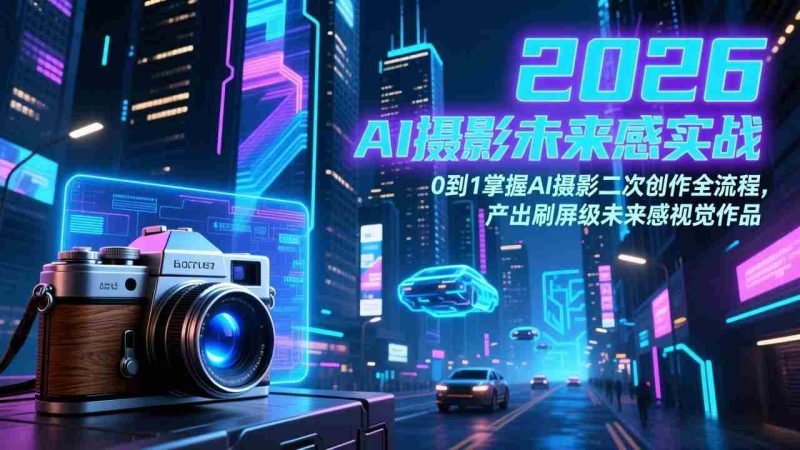（17584期）2026 AI摄影未来感实战：0到1掌握AI摄影二次创作全流程，产出刷屏级未来感视觉作品-金启创业网 - 网上赚钱方法教程大全 - www.jinqi6.top