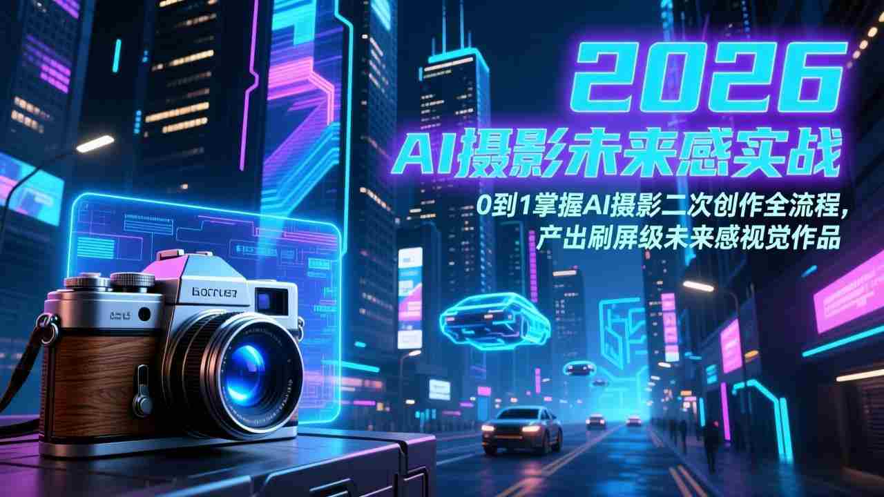（17584期）2026 AI摄影未来感实战：0到1掌握AI摄影二次创作全流程，产出刷屏级未来感视觉作品-金启创业网 - 网上赚钱方法教程大全 - www.jinqi6.top