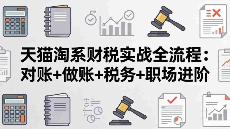 （17676期）天猫淘系财税实战全流程：对账+做账+税务+职场进阶，手把手吃透平台财税每一环-金启创业网 - 网上赚钱方法教程大全 - www.jinqi6.top