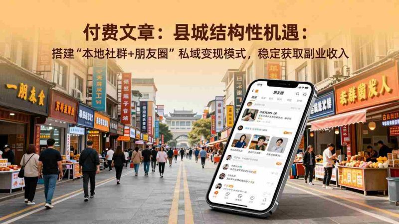 （17518期）付费文章：县城结构性机遇：搭建“本地社群+朋友圈”私域变现模式，稳定获取副业收入-金启