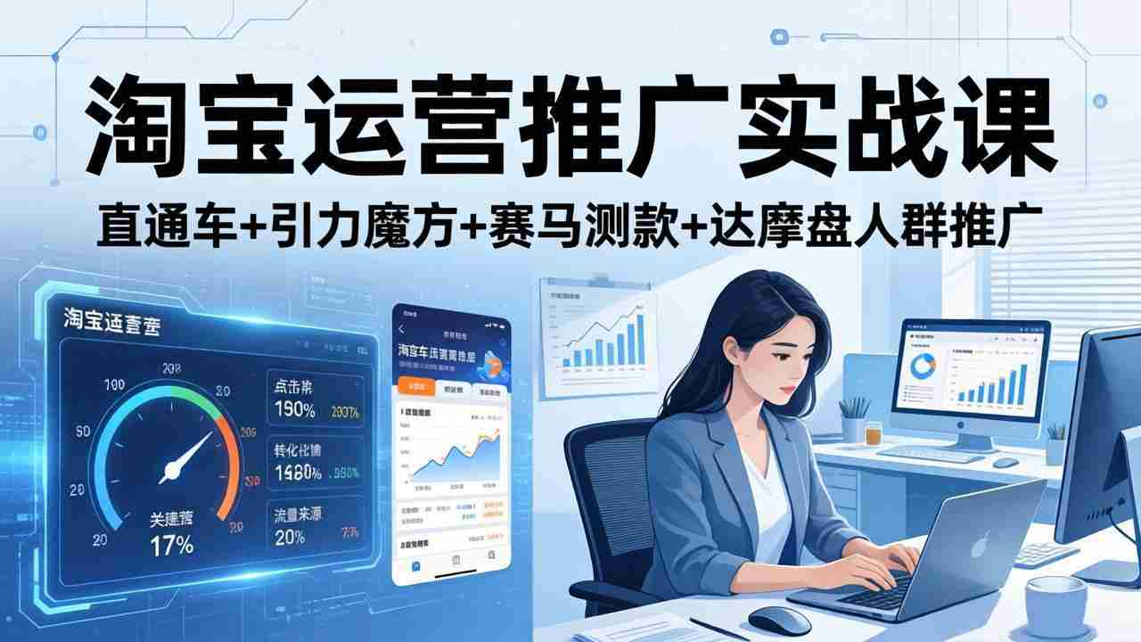 （17774期）淘宝运营推广实战课（更新26年3月）直通车+引力魔方+赛马测款+达摩盘人群推广等-金启创业网 - 网上赚钱方法教程大全 - www.jinqi6.top