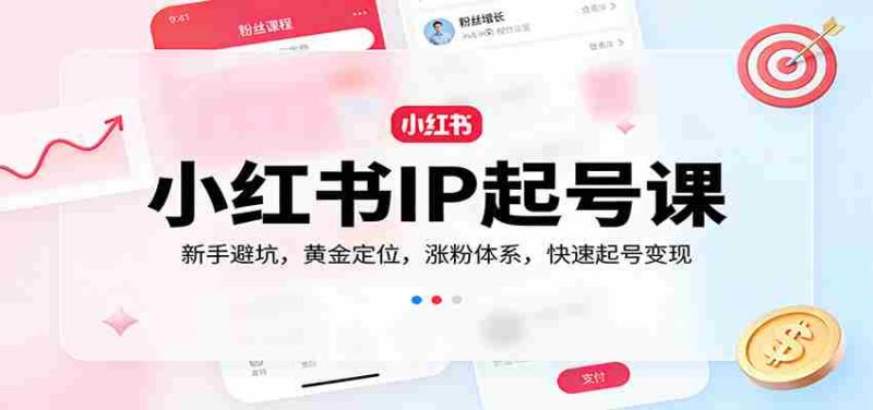 小红书IP起号课：新手避坑，黄金定位，涨粉体系，快速起号变现-金启