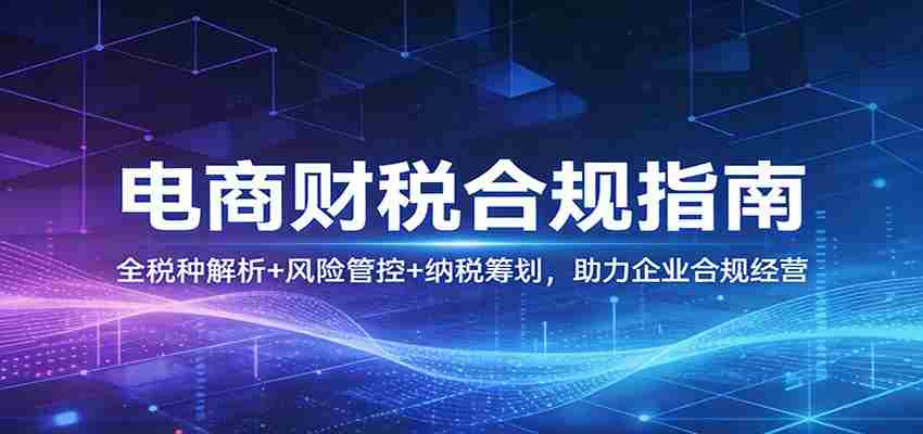 电商财税合规指南：全税种解析+风险管控+纳税筹划，助力企业合规经营-金启创业网 - 网上赚钱方法教程大全 - www.jinqi6.top