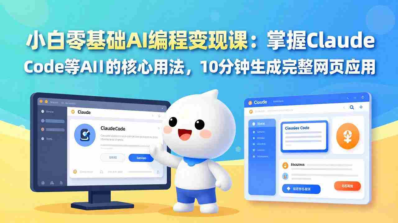 （17562期）小白零基础AI编程变现课：掌握Claude Code等AI工具的核心用法，10分钟生成完整网页应用-金启创业网 - 网上赚钱方法教程大全 - www.jinqi6.top